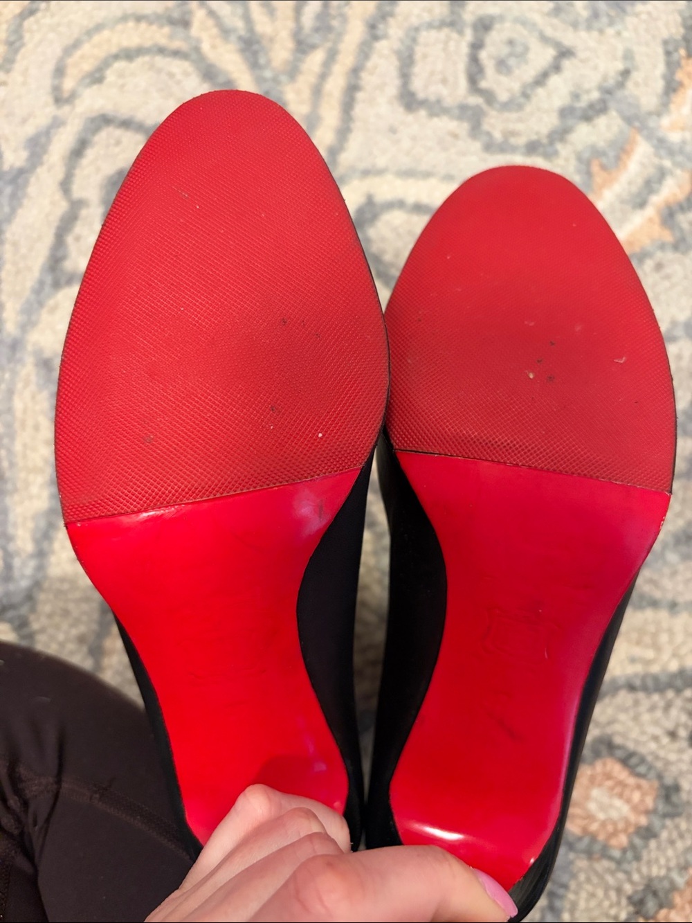 Louboutin Black Leather Ankle Booties with Back Zip Heel size 37 - Picture 2 of 4